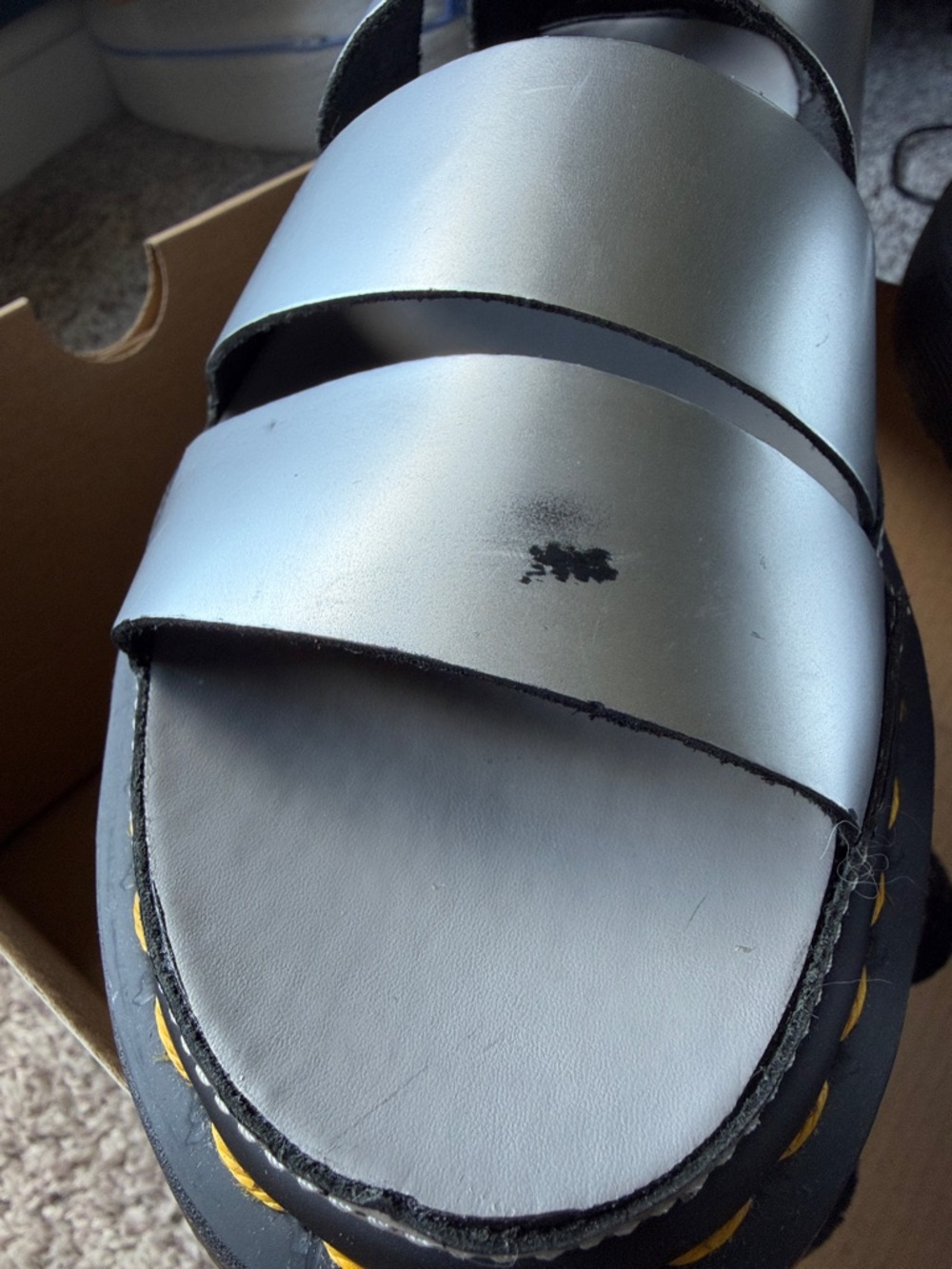 Dr. Martens Clarissa II Silver Platform Sandals - Picture 4 of 8